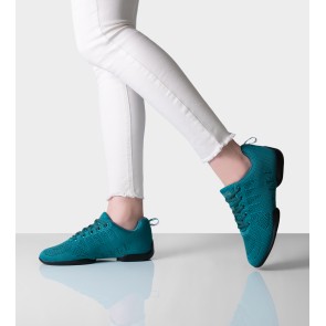 Anna Kern Suny 175 Petrol Dames Danssneakers met Splitzool