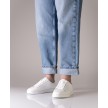 Suny Anna Kern 7025 Witte Nappa Leer Sneakers met volledige zool voor binnen en buiten