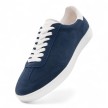 Blauwe heren danssneakers van suede volledige zool Suny 7405 met veters