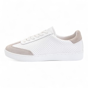 Suny Anna Kern 7420 Suède Wit-Beige Danssneakers met Volledig Zool