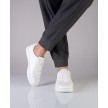 Suny 7425 Witte Nappa Leer Sneakers met volledige zool voor salsa bachata ballroom jazz