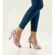Werner Kern Alina dames dansschoenen open neus roze metallic leer paars glitter suede zool
