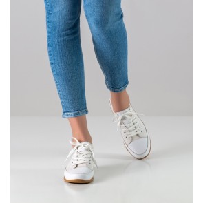 Anna Kern Suny 140 Dames Witte Nappa-Canvas Danssneakers met Splitzool