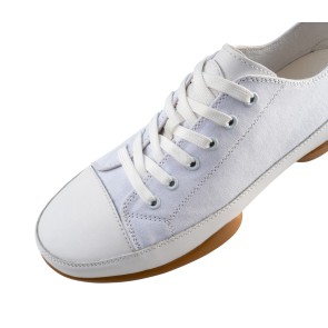 Anna Kern Suny 140 Dames Witte Nappa-Canvas Danssneakers met Splitzool
