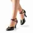 Werner Kern Asta zwart leer dansschoenen dames met kleine peeptoe beschermde tenen
