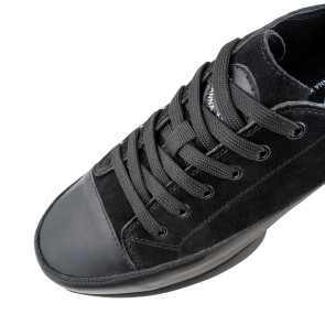 Suny Anna Kern  4045 Heren Zwarte Nappa-Nubbuk Danssneakers met Splitzool